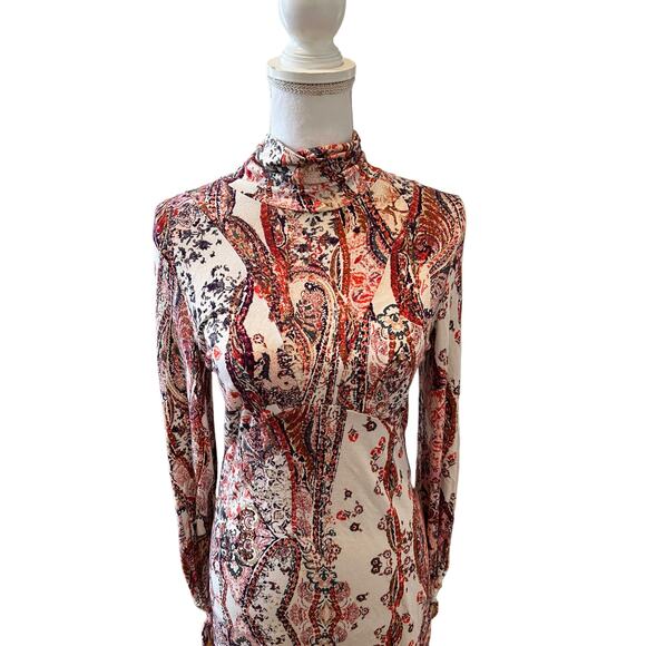 Free People All Dolled Up High Neck Long Sleeve Mini Dress M - Picture 4 of 11